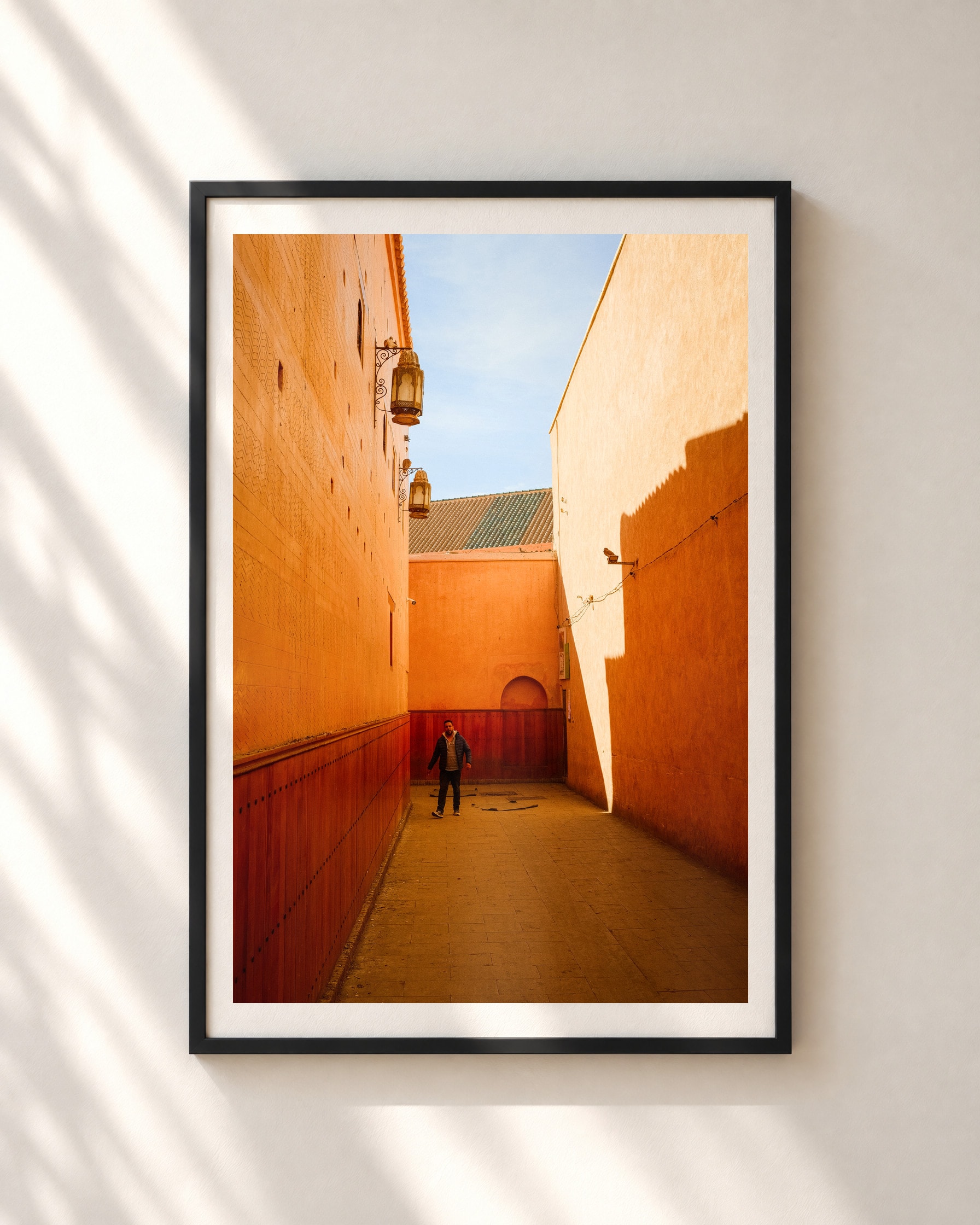 Red City Passage, framed print shown on a wall