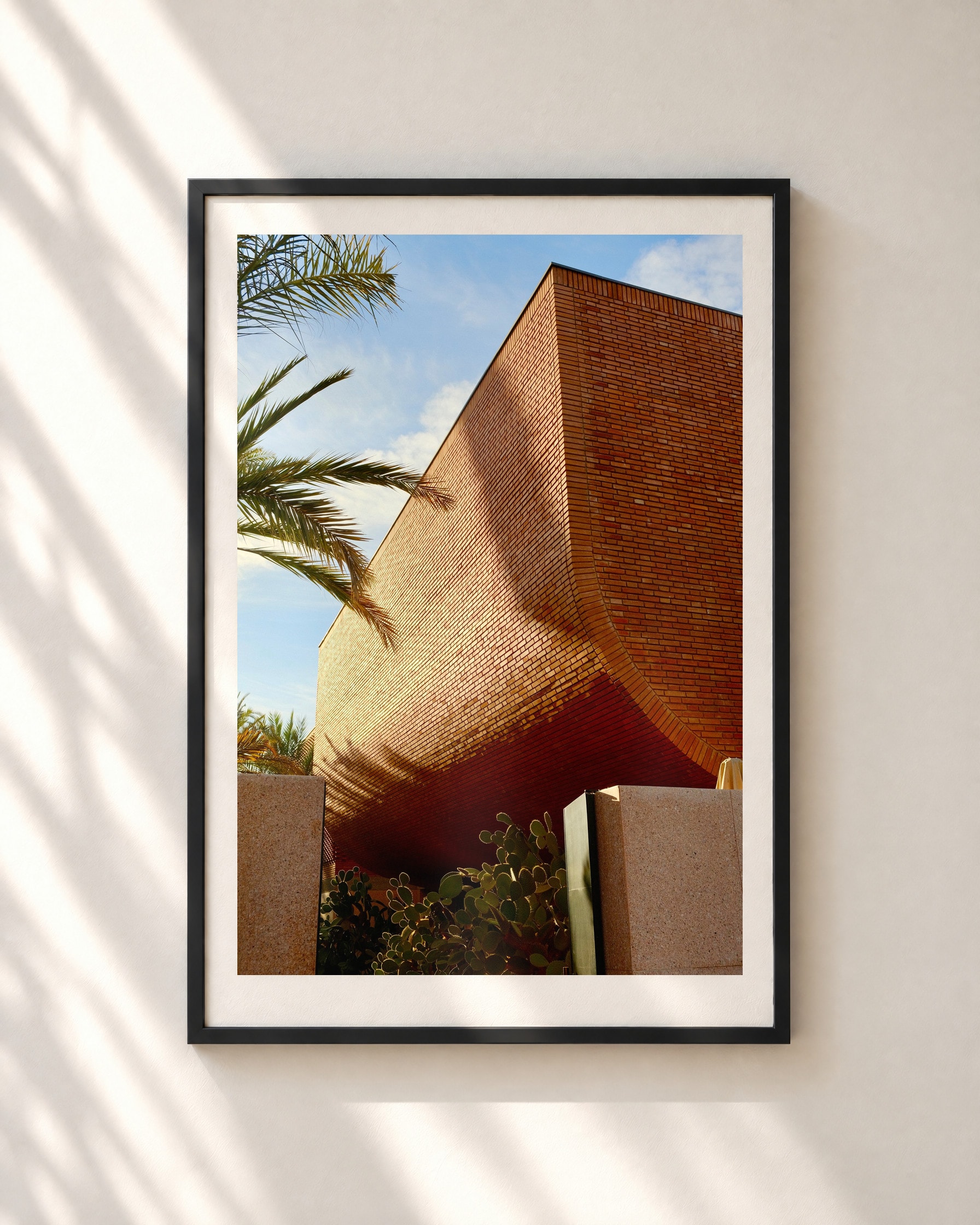 Brick Wave, framed print shown on a wall