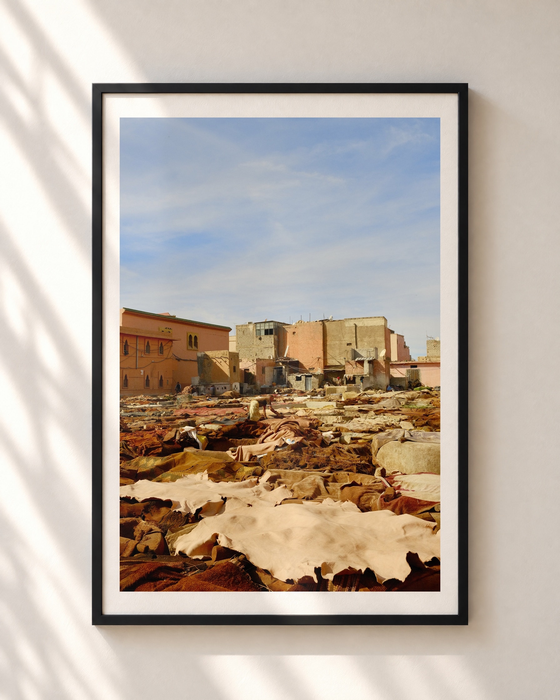 Field of Hides, framed print shown on a wall