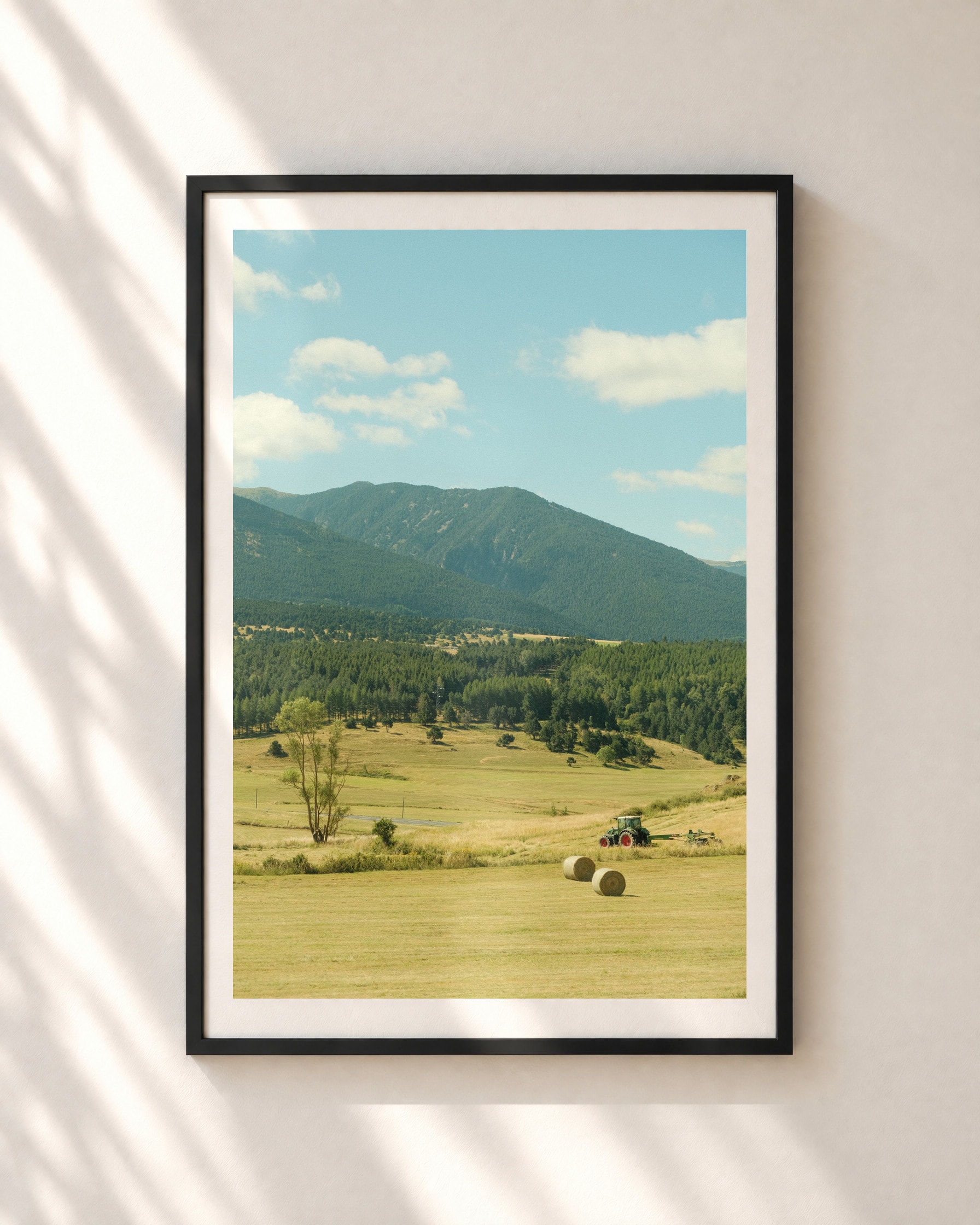 Pyrenean Valley, framed print shown on a wall